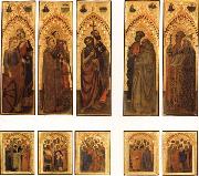 GIOVANNI DA MILANO The Ognissanti Polyptych:SS.Catherine and Lucy,Stephen and Laurence,john the Baptist and Luke,Peter and Benedict,james the Greater and Gregory Spain oil painting artist